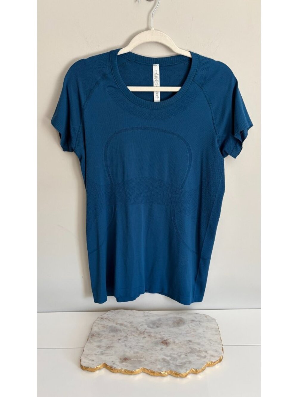 Lululemon Swiftly Tech Short Sleeve Crew Size 12 Deep Marine Blue Running Shirt